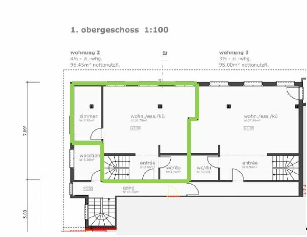 3.5 Zimmer Maisonette Wohnung